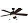 52" Monte Carlo Discus Classic Roman Bronze LED Pull Chain Ceiling Fan