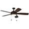 52" Monte Carlo Discus Ornate Roman Bronze LED Pull Chain Ceiling Fan