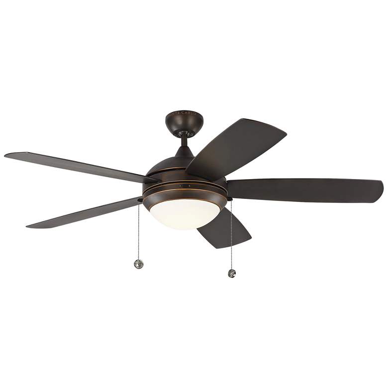 52&quot; Monte Carlo Discus Roman Bronze LED Outdoor Pull Chain Ceiling Fan