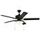 52" Monte Carlo Haven Bronze LED Pull Chain Wet Rated Ceiling Fan