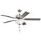 52" Monte Carlo Haven LED 2 Chrome Pull Chain Ceiling Fan