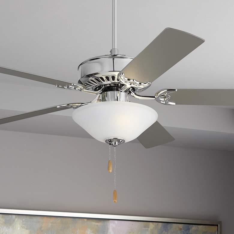Image 1 52 inch Monte Carlo Haven LED 2 Chrome Pull Chain Ceiling Fan