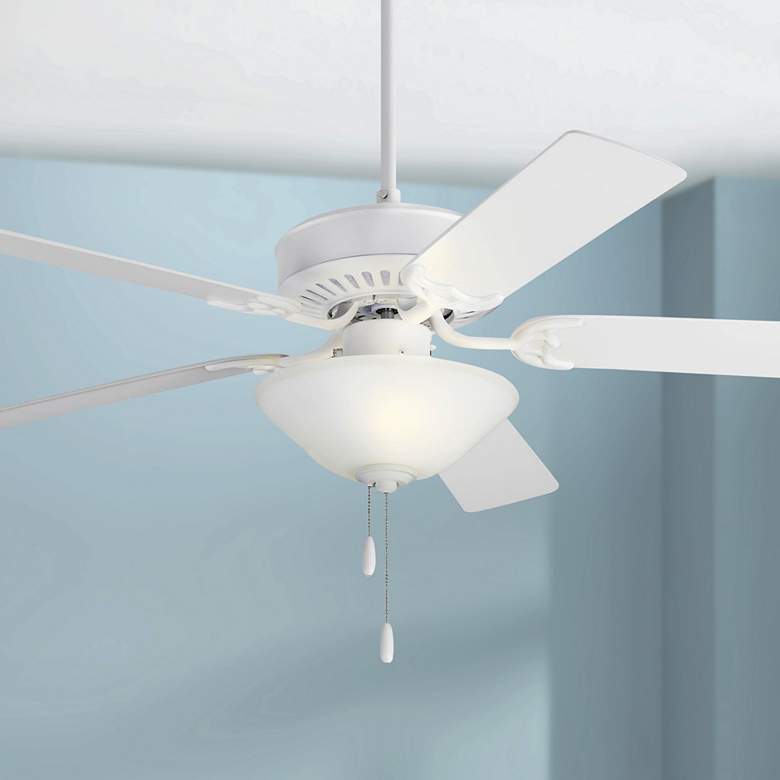 Image 1 52" Monte Carlo Haven LED 2 Matte White Pull Chain Ceiling Fan
