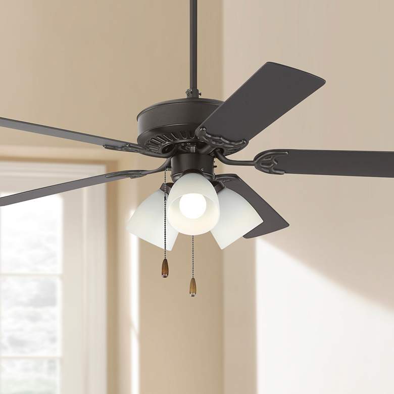 Image 1 52" Monte Carlo Haven LED 3 Bronze 3-Light Pull Chain Ceiling Fan