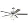 52" Monte Carlo Haven LED 3 Chrome 3-Light Pull Chain Ceiling Fan