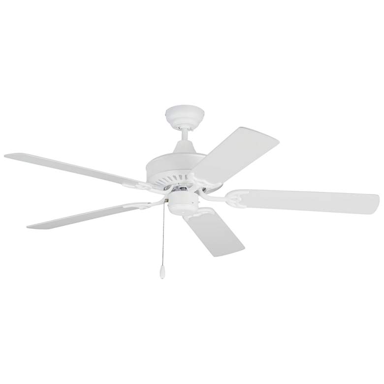 Image 1 52 inch Monte Carlo Haven Outdoor Matte White Pull Chain Ceiling Fan