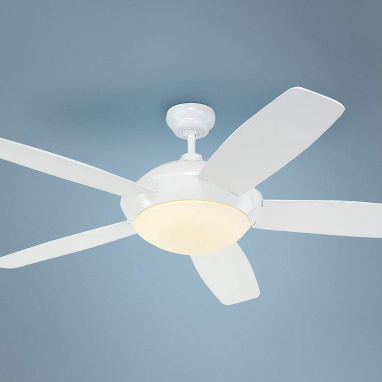 Image 1 52 inch Monte Carlo Sleek White LED Ceiling Fan
