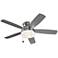 52" Monte Carlo Traverse Brushed Steel LED Pull Chain Ceiling Fan