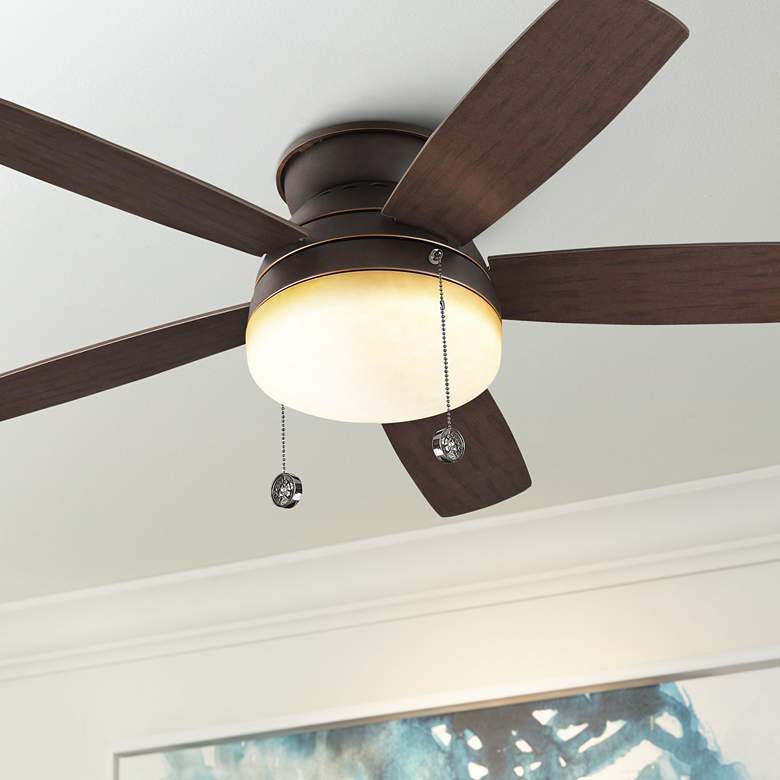 Image 1 52" Monte Carlo Traverse Roman Bronze LED Hugger Ceiling Fan