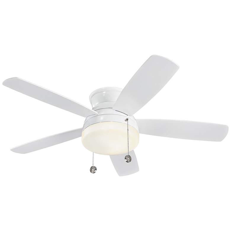 Image 1 52" Monte Carlo Traverse White Hugger LED Ceiling Fan