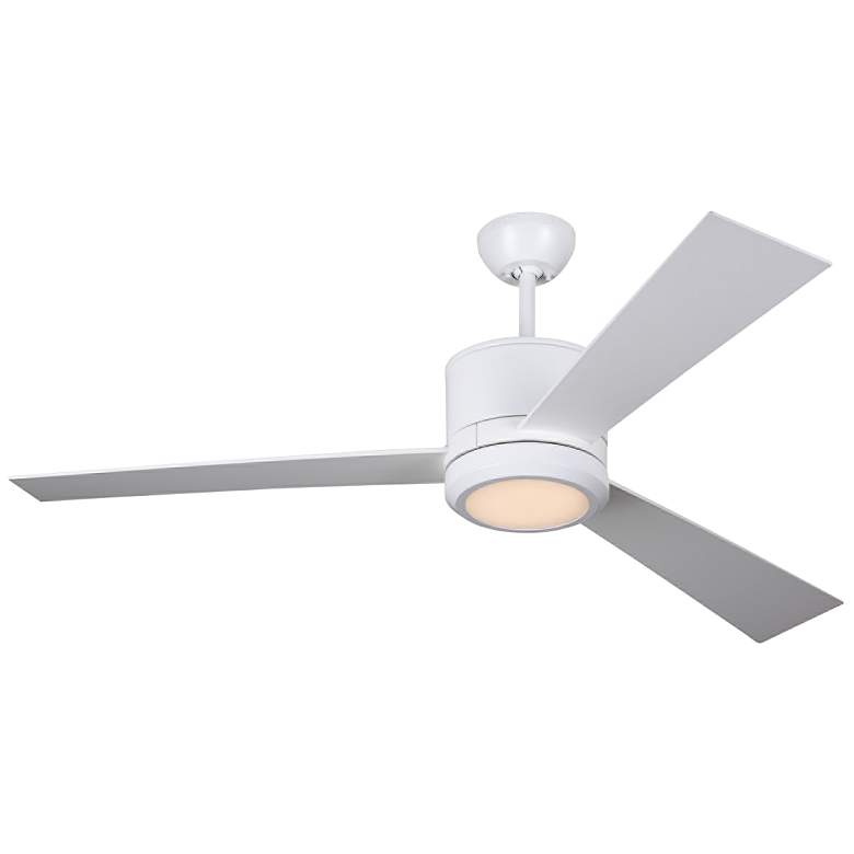 52&quot; Monte Carlo Vision Matte White Modern LED Ceiling Fan with Remote
