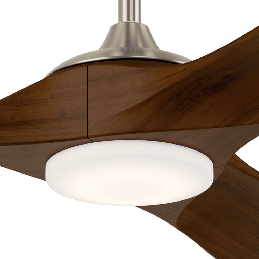 Image 4 52 Inch Mylo Ceiling Fan in Brushed Nickel with Natural Walnut Wood Blades more views