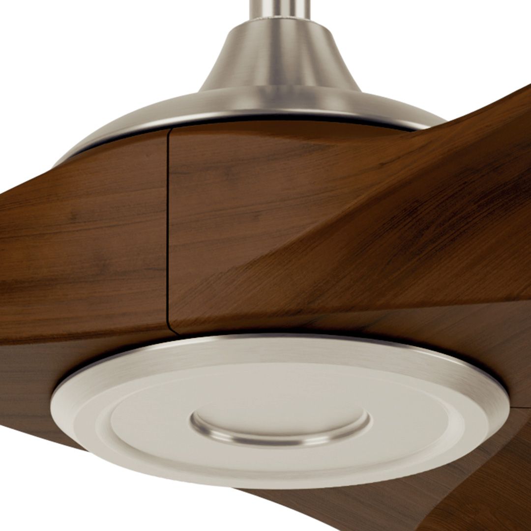 Image 5 52 Inch Mylo Ceiling Fan in Brushed Nickel with Natural Walnut Wood Blades more views