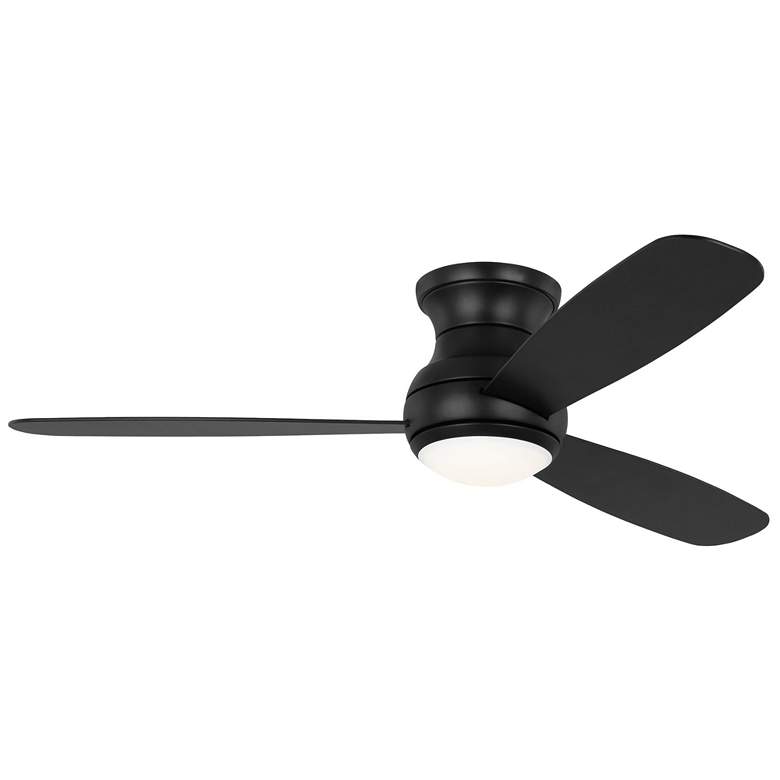 Image 1 52" Orbis Midnight Black and Walnut LED Ceiling Fan
