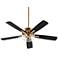 52" Ovation Aged Brass LED Ceiling Fan w/ Clear Seeded Glass