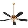 5_52" Ovation Aged Brass LED Ceiling Fan w/ Clear Seeded Glass more views
