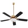 1_52" Ovation Aged Brass LED Ceiling Fan with Black Blades