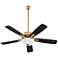 52" Ovation Aged Brass LED Ceiling Fan with Black Blades