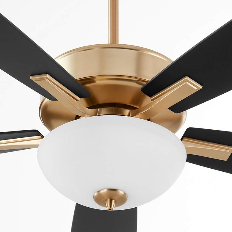 Image 3 52" Ovation Aged Brass LED Ceiling Fan with Black Blades more views