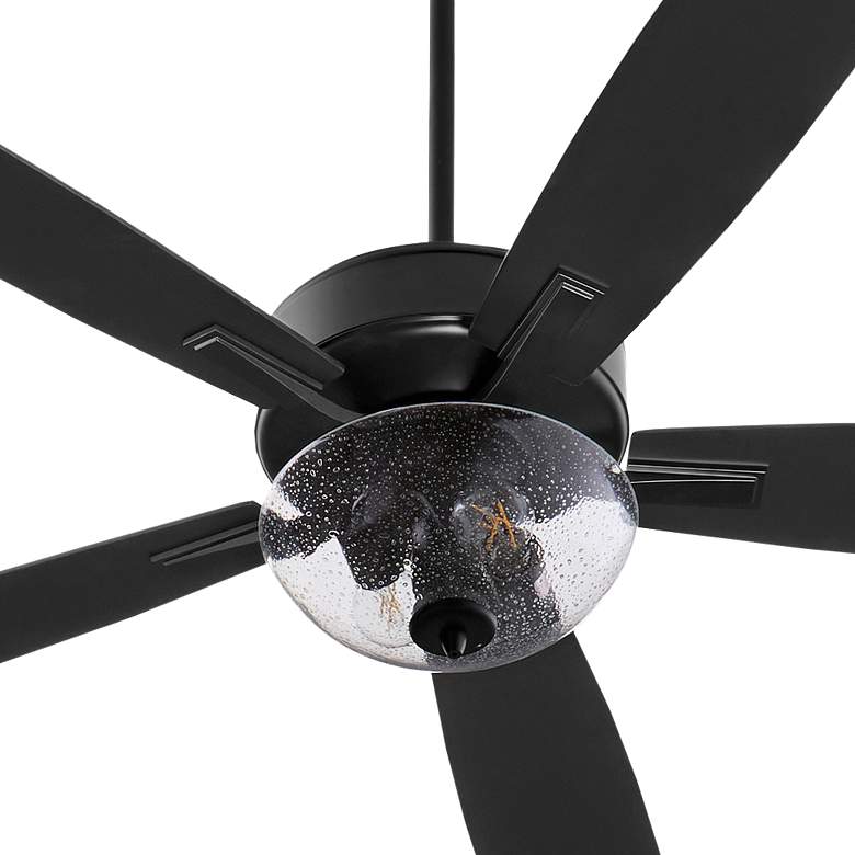 Image 2 52" Ovation Matte Black Ceiling Fan with Clear Seeded Glass more views
