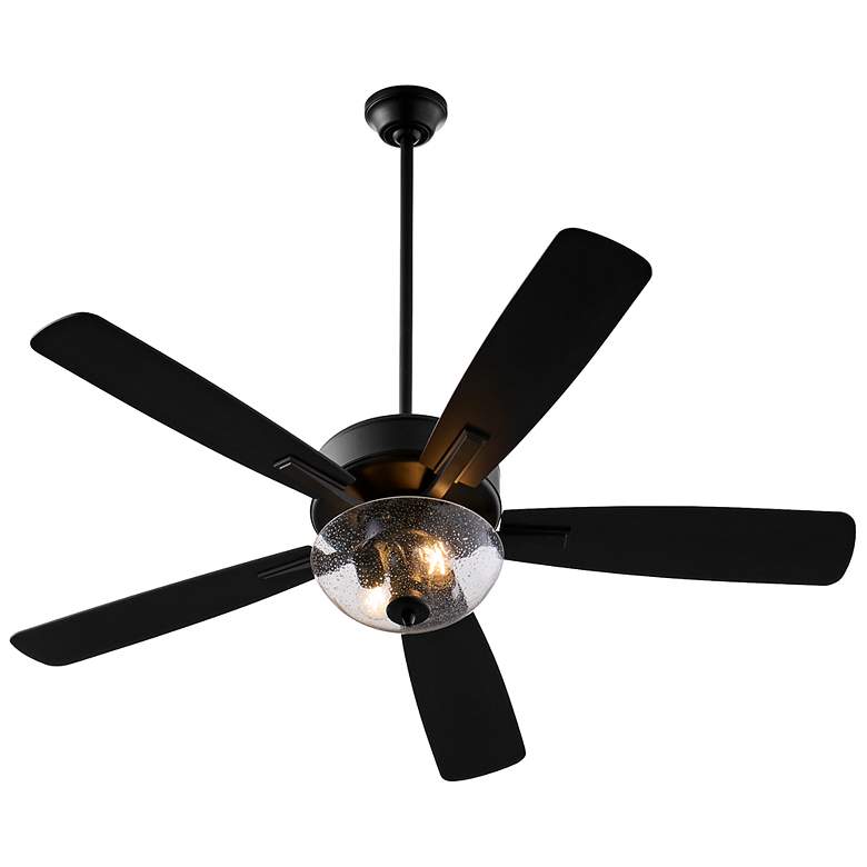 Image 3 52" Ovation Matte Black Ceiling Fan with Clear Seeded Glass more views