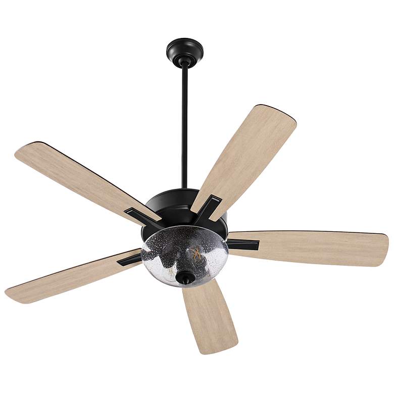 Image 4 52" Ovation Matte Black Ceiling Fan with Clear Seeded Glass more views