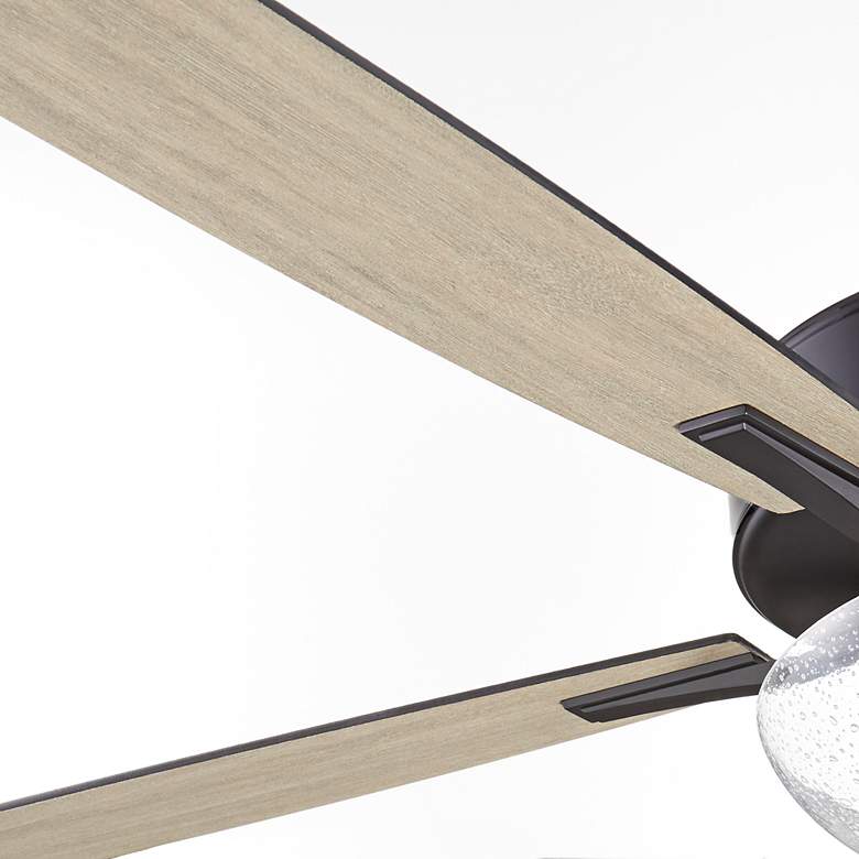 Image 5 52" Ovation Matte Black Ceiling Fan with Clear Seeded Glass more views