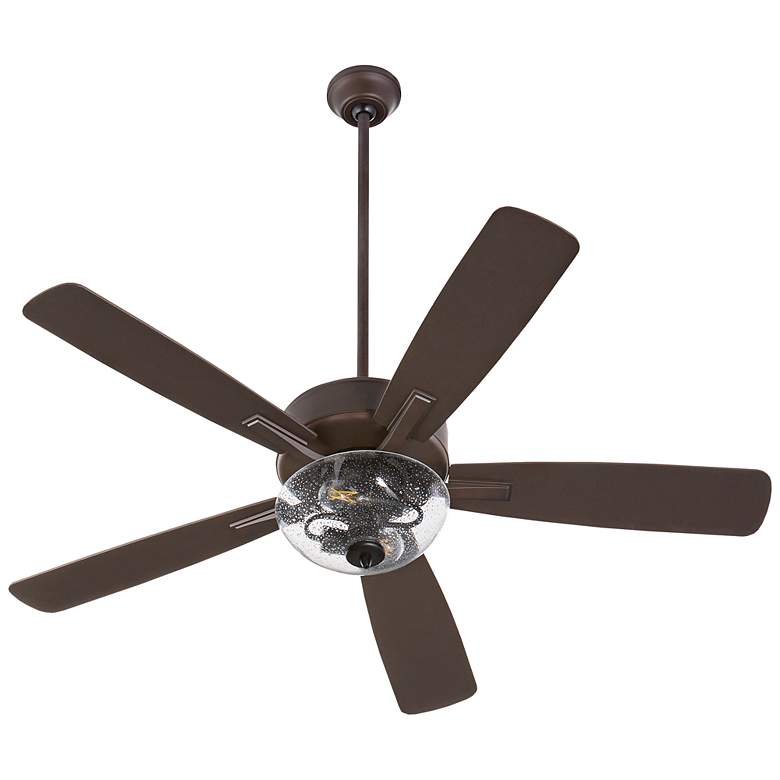 Image 1 52" Ovation Oiled Bronze Ceiling Fan w/ Clear Seeded Glass