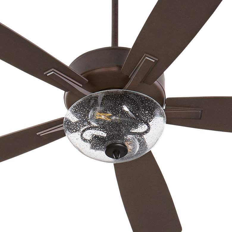 Image 2 52" Ovation Oiled Bronze Ceiling Fan w/ Clear Seeded Glass more views