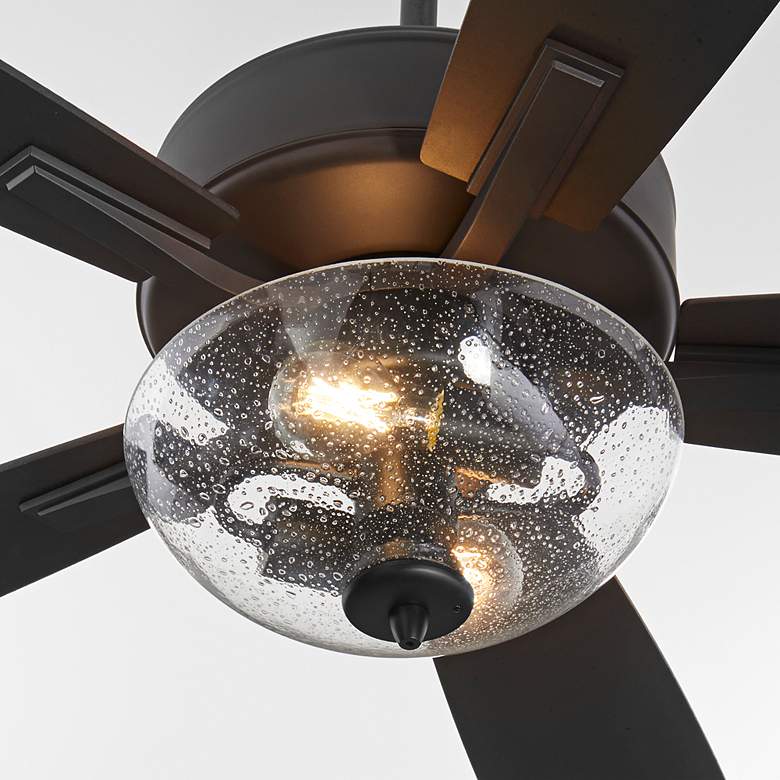 Image 3 52" Ovation Oiled Bronze Ceiling Fan w/ Clear Seeded Glass more views