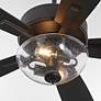 3_52" Ovation Oiled Bronze Ceiling Fan w/ Clear Seeded Glass more views