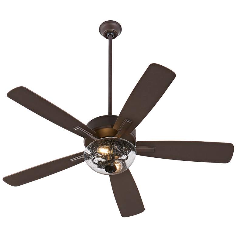 Image 4 52" Ovation Oiled Bronze Ceiling Fan w/ Clear Seeded Glass more views