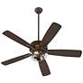 4_52" Ovation Oiled Bronze Ceiling Fan w/ Clear Seeded Glass more views