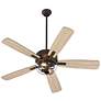 5_52" Ovation Oiled Bronze Ceiling Fan w/ Clear Seeded Glass more views