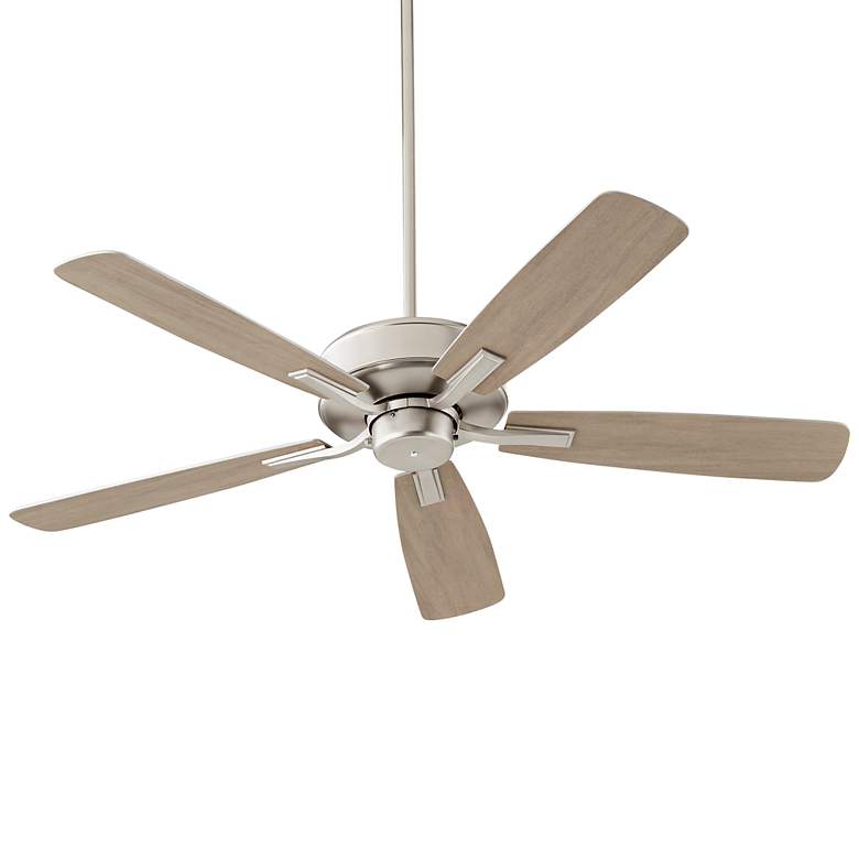 Image 1 52" Ovation Satin Nickel Ceiling Fan w/ Weathered Gray Blades