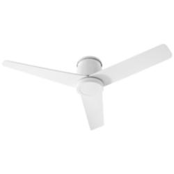 52" Oxygen Adora White Outdoor Hugger Ceiling Fan with Wall Control