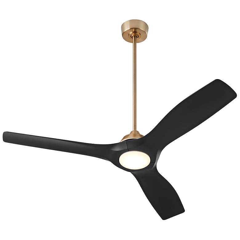 Image 5 52" Oxygen Avalon Brass and Black Indoor Ceiling Fan with Wall Control more views