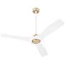 2_52" Oxygen Avalon Brass and White Indoor Ceiling Fan with Wall Control