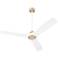 52" Oxygen Avalon Brass and White Indoor Ceiling Fan with Wall Control