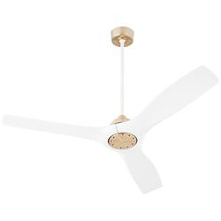 52" Oxygen Avalon Brass and White Indoor Ceiling Fan with Wall Control