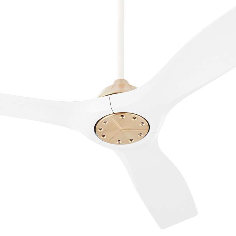 Image 3 52" Oxygen Avalon Brass and White Indoor Ceiling Fan with Wall Control more views