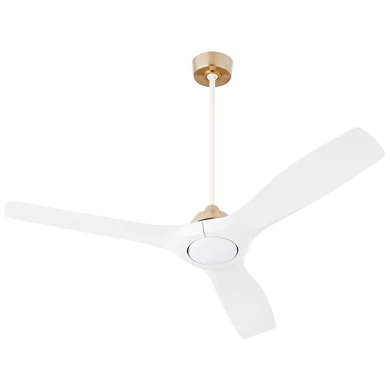 Image 4 52" Oxygen Avalon Brass and White Indoor Ceiling Fan with Wall Control more views