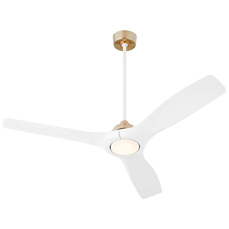 Image 5 52" Oxygen Avalon Brass and White Indoor Ceiling Fan with Wall Control more views