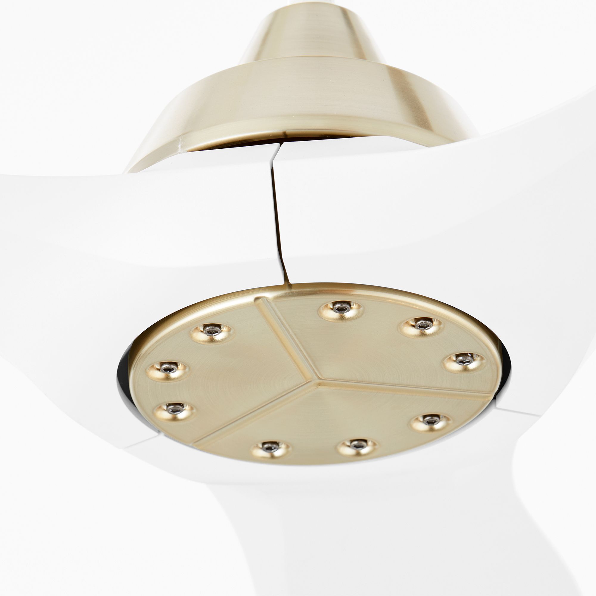 Image 6 52" Oxygen Avalon Brass and White Indoor Ceiling Fan with Wall Control more views