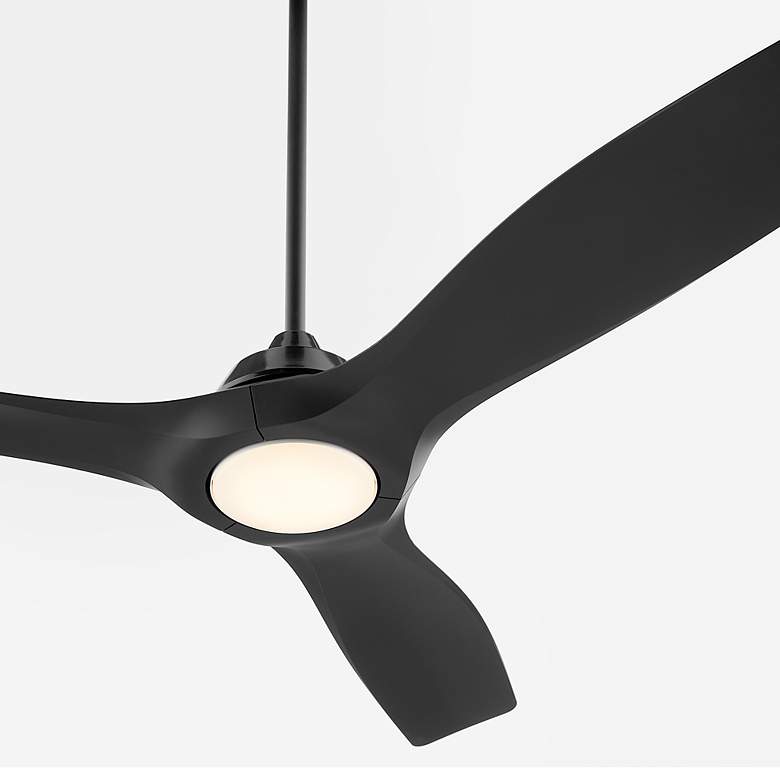 Image 5 52" Oxygen Avalon Gloss Black Indoor Ceiling Fan with Wall Control more views