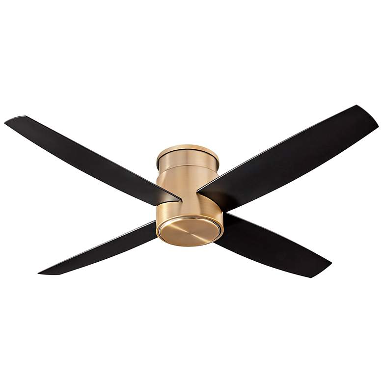 Image 1 52" Oxygen Oslo Aged Brass Damp Hugger Ceiling Fan with Wall Control