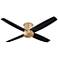 52" Oxygen Oslo Aged Brass Damp Hugger Ceiling Fan with Wall Control