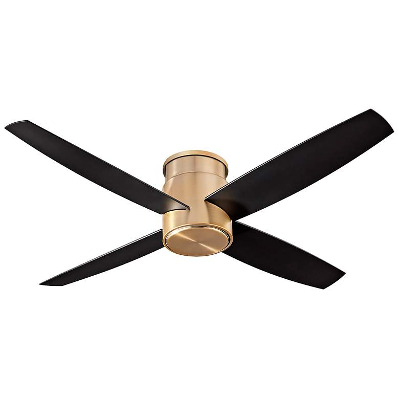 Image 4 52" Oxygen Oslo Aged Brass Damp Hugger Ceiling Fan with Wall Control more views