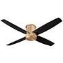 4_52" Oxygen Oslo Aged Brass Damp Hugger Ceiling Fan with Wall Control more views