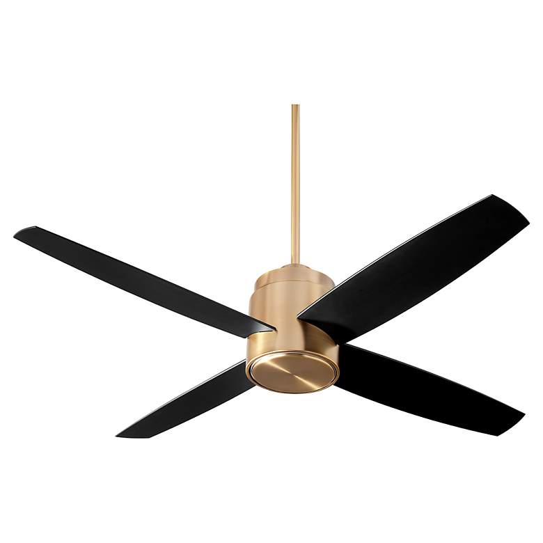 Image 3 52" Oxygen Oslo Aged Brass Damp Rated Ceiling Fan with Wall Control more views